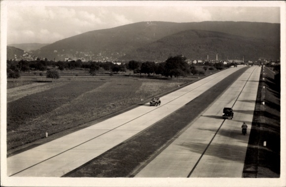 Postcard Reichsautobahn Mannheim Heidelberg