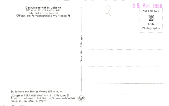 Postcard St. Johann Swabian Alb Württemberg, aerial photograph