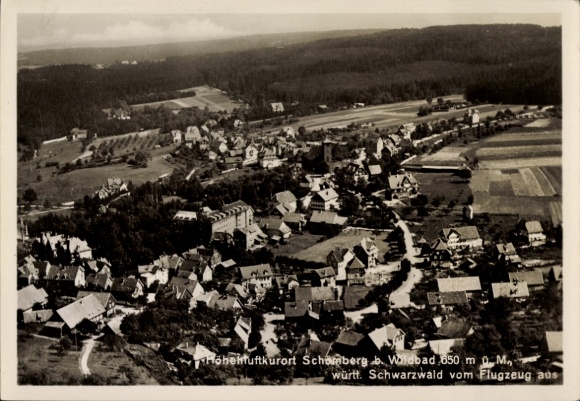 Postcard Schömberg in the Black Forest Württemberg, aerial photograph