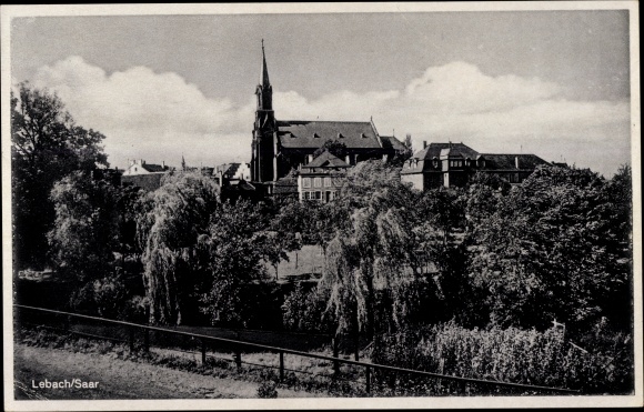 PC Lebach im Saarland, partial view with church