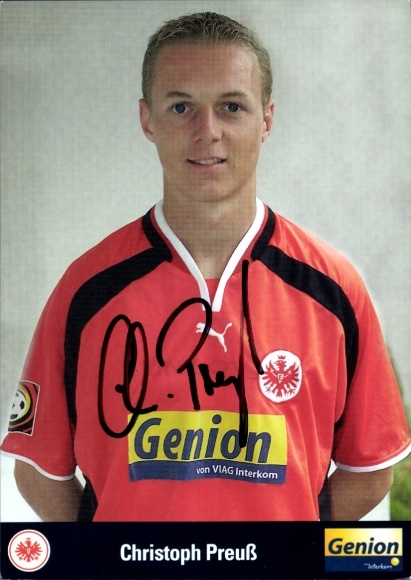 Autograph card footballer Christoph Preuß, Eintracht Frankfurt, autograph