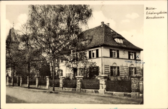 Postcard Wernshausen Schmalkalden in the Thuringian Forest, Echolungsheim, old architecture, summer landscape