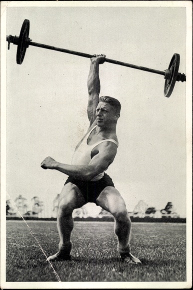 Collection picture Olympia 1936, German weightlifter Obschruf