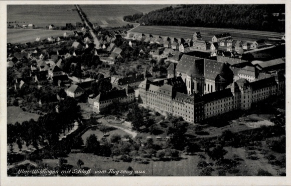 Postcard Wiblingen Ulm on the Danube, castle, aerial photograph