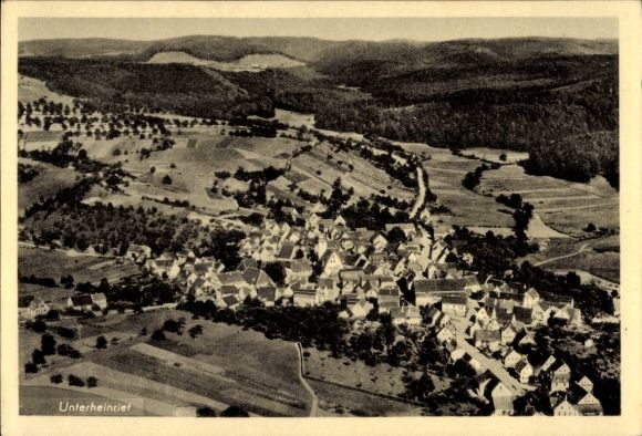 Postcard Unterheinriet Untergruppenbach in Württemberg, aerial photograph