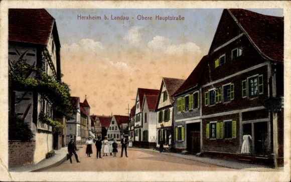 Ak Herxheim bei Landau in der Pfalz, Obere Hauptstraße