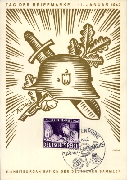 Künstler Ak Axster Heudtlaß, Tag der Briefmarke 1942, KdF