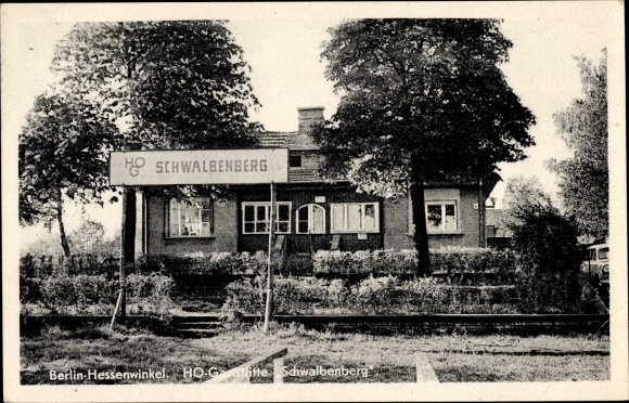 Postcard Berlin Köpenick Rahnsdorf Hessenwinkel, HO restaurant Schwalbenberg