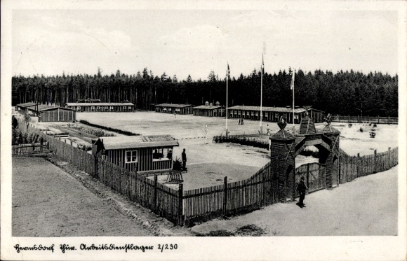 Postcard Hermsdorf in Thuringia, Reich Labor Service Camp 2/230