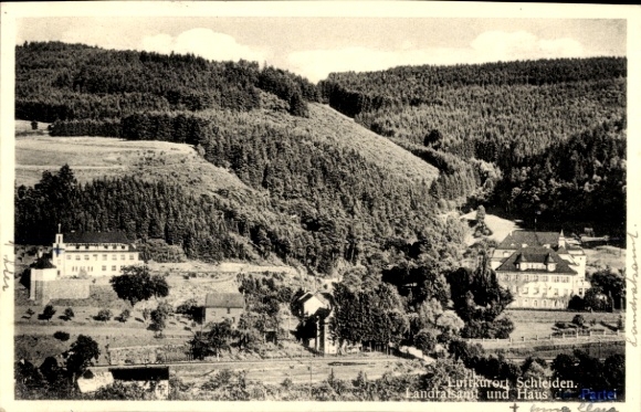 Postcard Schleiden in the Eifel, district office, house