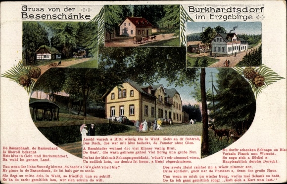 Poem PC Burkhardtsdorf in the Ore Mountains, greetings from the broom tavern