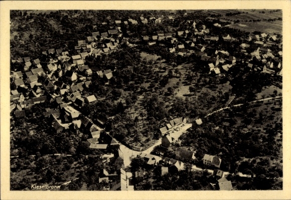 Postcard Kieselbronn in Baden, aerial photograph