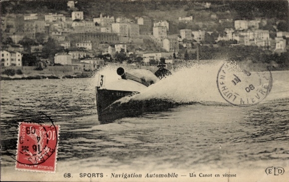 Postcard Monaco ?, Sports, Navigation Automobile, and Canot en vitesse