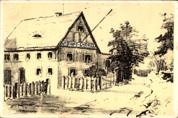 Artist Postcard Dresden Plauen Gostritz, Gasthof Gostritz