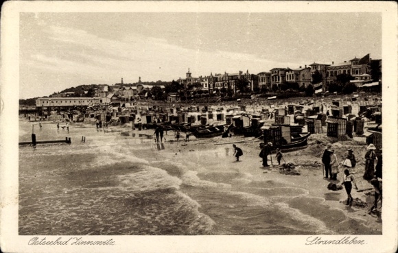 Postcard Ostseebad Zinnowitz on Usedom, beach life
