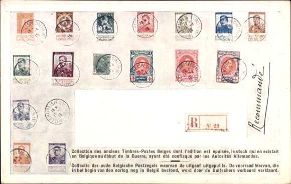 Briefmarken CPA Collection des anciens Timbres-Postes Belges
