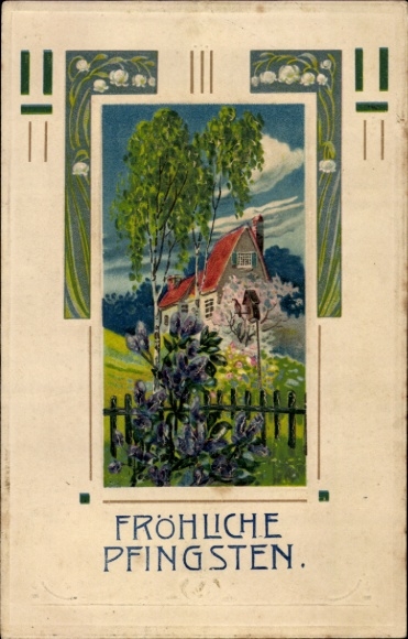 Postcard Niederlössnitz Niederlößnitz Radebeul Saxony, apartment building with front garden and blooming...