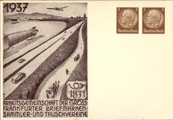 Ganzsachen Ak Arbeitsgemeinschaft der Groß-Frankfurter Briefmarken-Sammler- und Tauschvereine 1937