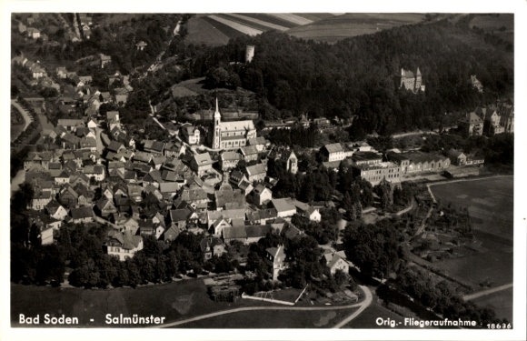 Ak Bad Soden Salmünster in Hessen, luchtfoto