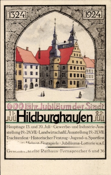 Artysta KP Hildburghausen w dolinie Werra Turyngii, 600. rocznica powstania miasta 1924
