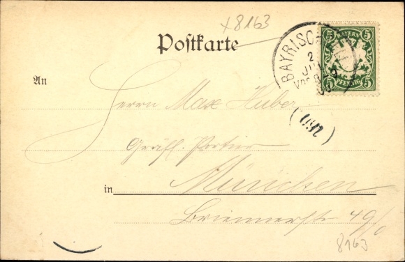Postcard Bayrischzell in the Mangfall mountains of Upper Bavaria, Gasthof Wendelstein, church
