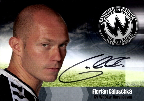 Autogrammkarte Fußballer Florian Galuschka, SV Wacker Burghausen, Autogramm