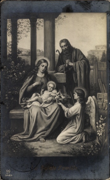 PC Holy Family, Baby Jesus, Mary, Joseph, Angels