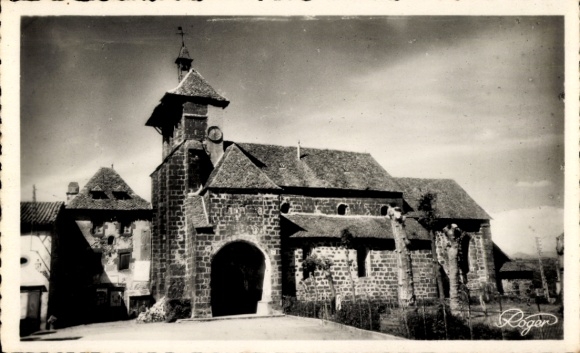 Postcard Saint Cernin Cantal, church