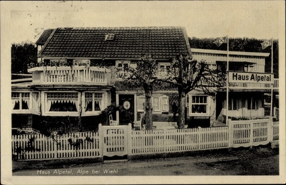 Postcard Alpe Wiehl in the Oberberg district, Haus Alpetal