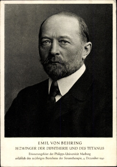 Postcard Marburg an der Lahn, Emil von Behring, conqueror of diphtheria and tetanus, commemoration ceremony
