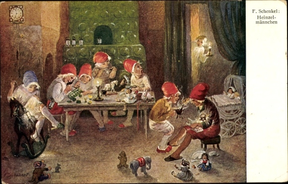 KP artystyczna Schenkel, Franziska, Heinzelmännchen, wózek dla lalek, zabawka, koń na biegunach