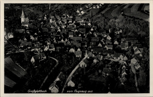 Postcard Großglattbach Mühlacker in the Enzkreis, aerial photograph