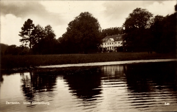 Postcard Zarrentin at Schaalsee Mecklenburg, Stintenburg Island