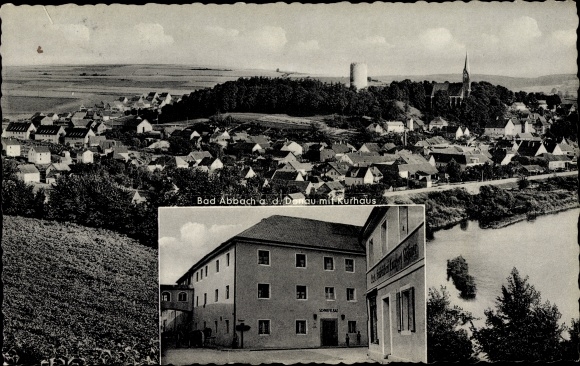 Ak Bad Abbach in Niederbayern, Blick auf den Ort mit Kurhaus