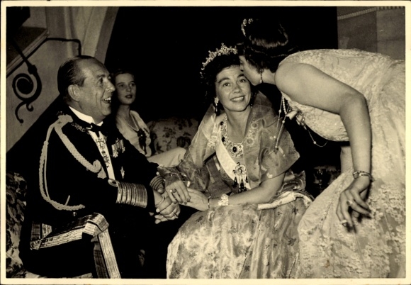 Foto Ak Hochzeit Ernst August von Hannover 1951, Paul von Griechenland