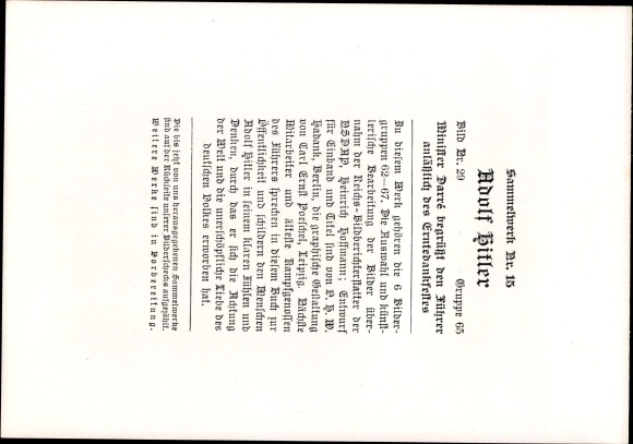 Collection picture Adolf Hitler, Minister Darre, Thanksgiving Day, Collection No. 15 Picture 29