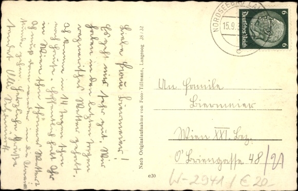 Postcard North Sea resort Langeoog East Frisia, Klara Telschow Heim