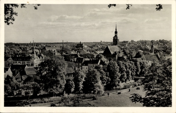 Ak Spremberg in Lausitz, zwart-witfoto, stadsgezicht, Georgenberg, kerk