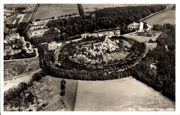 Postcard Kalbe Calbe Milde in the Altmark, aerial photograph