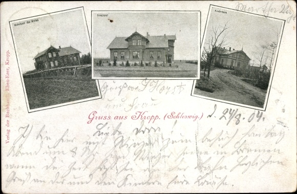 Ak Kropp in Schleswig, Wohnhaus des Arztes, Directorat, Kinderheim, Pastor Paulsen