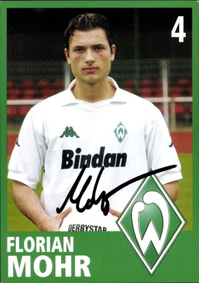 Autogrammkarte Fußballer Florian Mohr, Werder Bremen, Autogramm