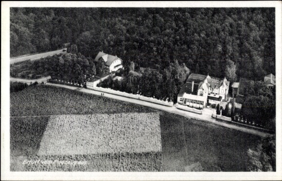 Postcard Erfurt in Thuringia, aerial view of buildings, fields, street