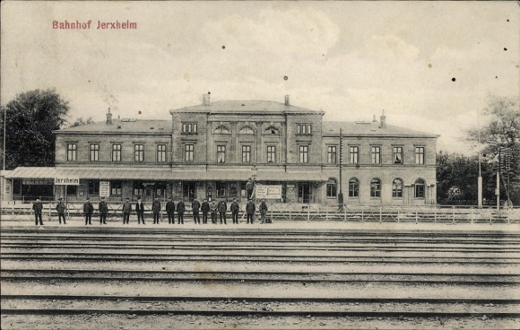 Ak Jerxheim in Niedersachsen, Bahnhof, Gleisseite