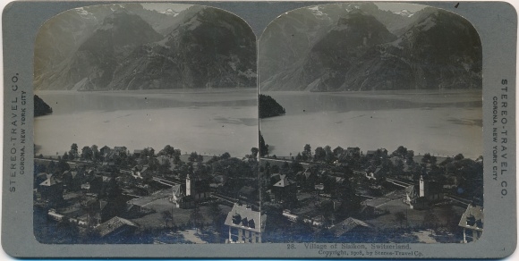Stereo photo Sisikon Canton Uri, general view