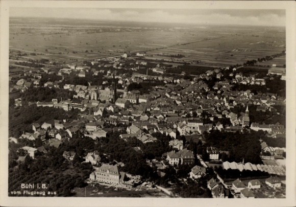 Postcard Bühl in Baden Black Forest, aerial photograph