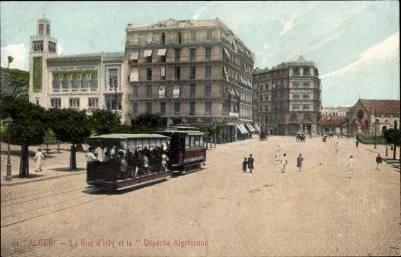 KP Algiers Alger Algieria, La Rue d'Isly et la Dépeche Algerienne, Tramwaj