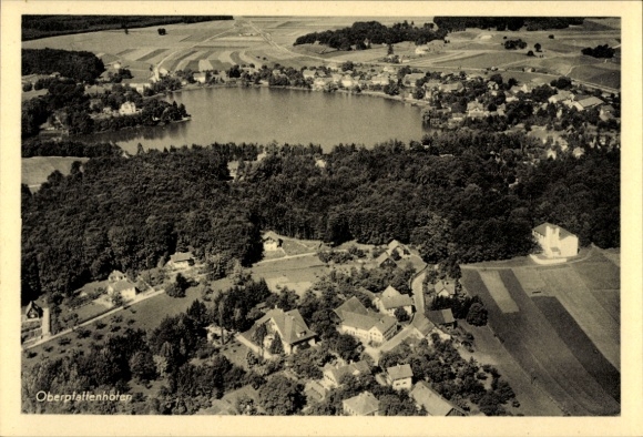 Postcard Oberpfaffenhofen Weßling in Upper Bavaria, aerial photograph