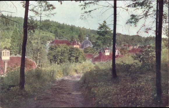 Postcard Tobelbad Steiermark, partial view with parish church