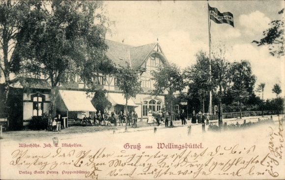 Ansichtkaart Hamburg Wandsbek Wellingsbüttel, Gasthof Alsterhöhe