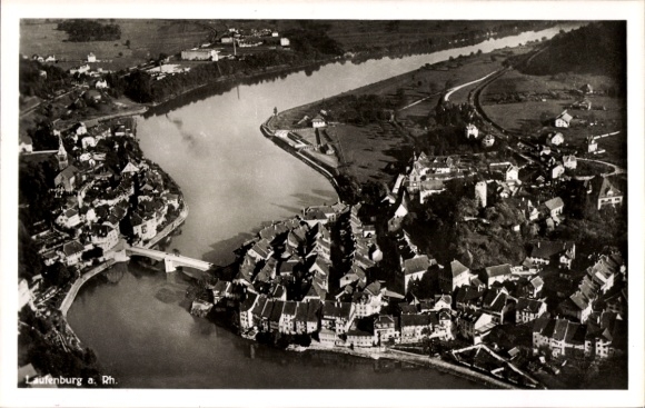 Ak Laufenburg am Hochrhein Kreis Waldshut, Fliegeraufnahme